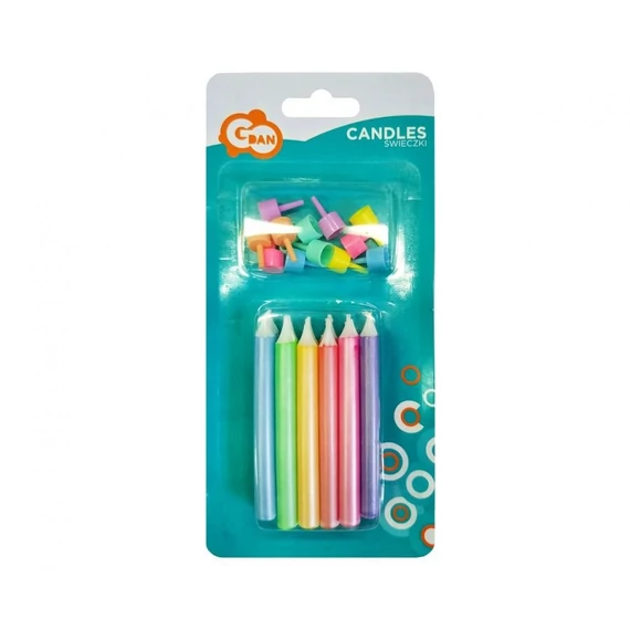 Színes Jumbo Colourful tortagyertya, gyertya szett 12 db-os
