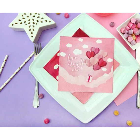 Szerelem Love Is In The Air Pink szalvéta 20 db-os 33x33 cm