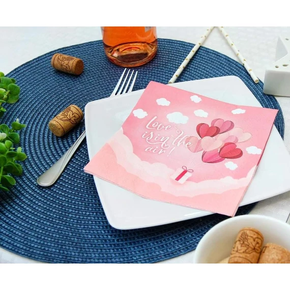 Szerelem Love Is In The Air Pink szalvéta 20 db-os 33x33 cm