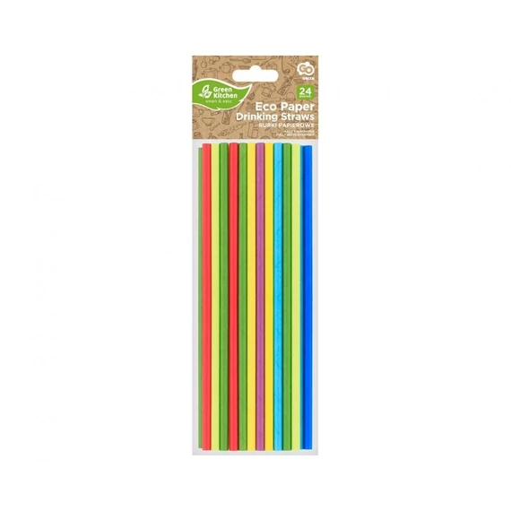 Színes Rainbow papír szívószál 24 db-os
