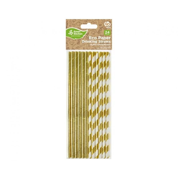 Arany Mix papír szívószál 24 db-os