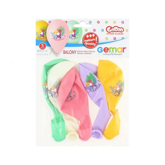 Toucan Aloha, Tukán léggömb, lufi 5 db-os 13 inch (33 cm)