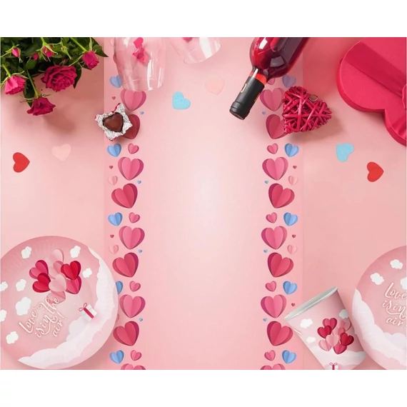 Szerelem Love Is In The Air Pink papírtányér 6 db-os 18 cm