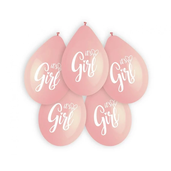 It's a Girl Pink függő léggömb, lufi 5 db-os 13 inch (30 cm)