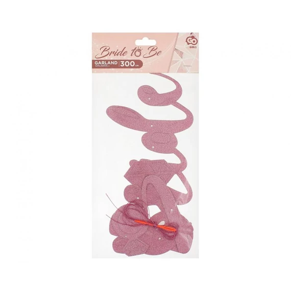 Bride To Be Pink papír felirat 3 m