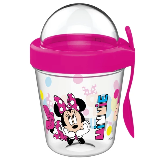 Disney Minnie Chill pohár snack tartó fedéllel és kanállal 350 ml