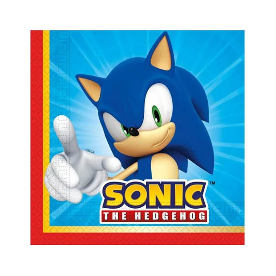 Sonic a sündisznó Sega szalvéta 20 db-os 33x33 cm FSC