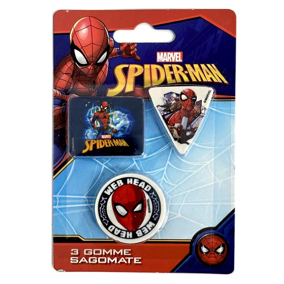 Pókember Web Head forma radír szett 3 db-os