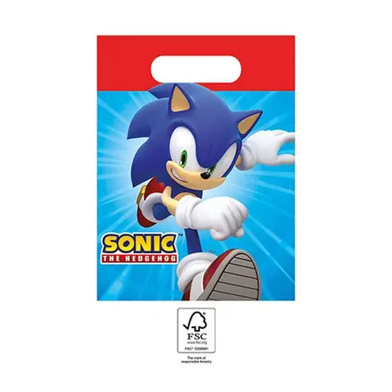 Sonic a sündisznó Sega papír ajándéktasak, ajándékzacskó 4 db-os