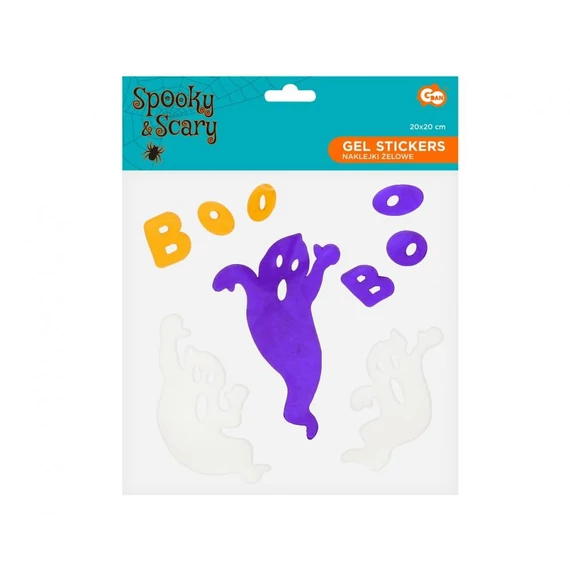 Halloween Boo zselés ablak matrica szett