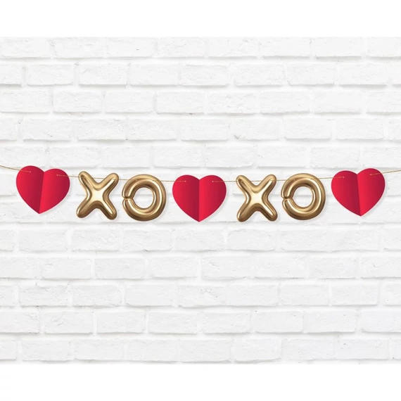 Szerelem XOXO papír girland 200 cm
