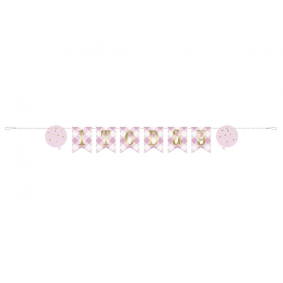 1st Birthday Pink, Első születésnap papír felirat 182 cm