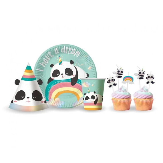 Panda Dreamy papírtányér 6 db-os 18 cm