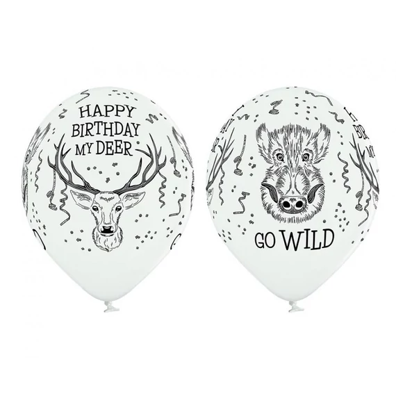 Szarvas Wild léggömb, lufi 6 db-os 12 inch (30 cm)