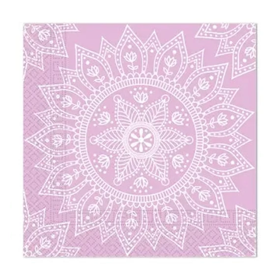 Mandala Purple White szalvéta 20 db-os, 33x33 cm FSC