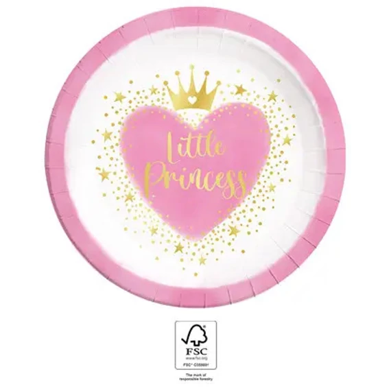 Hercegnők Little Princess papírtányér 8 db-os 23 cm FSC