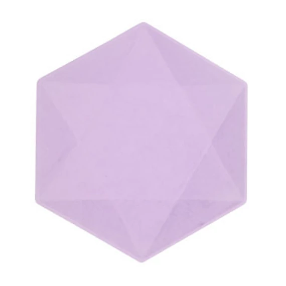 Lila Vert Decor hatszögletű lapostányér 6 db-os 15,8 cm