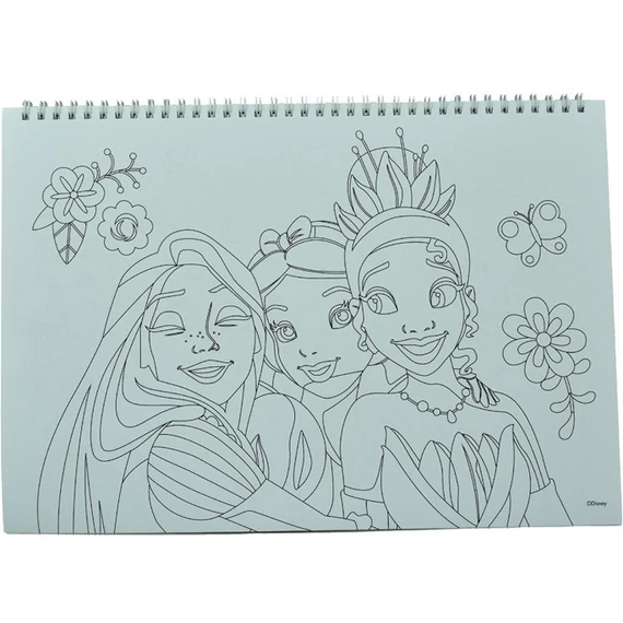 Disney Hercegnők Spring A/4 spirál vázlatfüzet 40 lapos matricával