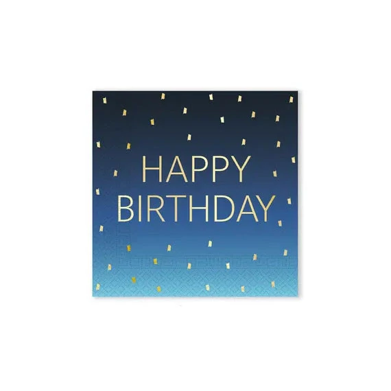 Happy Birthday Golden Blue szalvéta 20 db-os 33x33 cm FSC