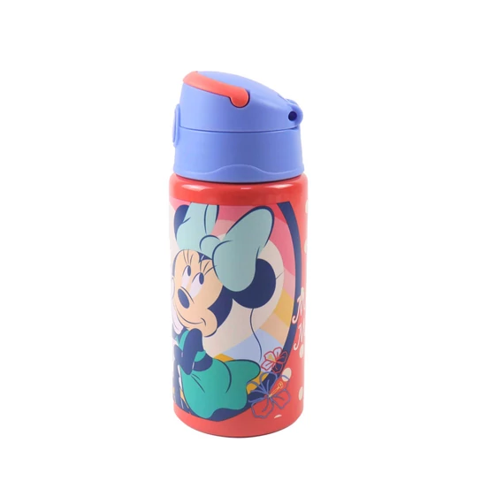Disney Minnie Summer alumínium szívószálas kulacs akasztóval 500 ml