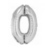 Ezüst 0-ás Silver szám fólia lufi 76 cm