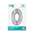 Ezüst 0-ás Silver szám fólia lufi 76 cm