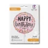 Happy Birthday Pink Confetti fólia lufi 46 cm