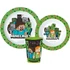 Minecraft Creeper étkészlet, micro műanyag szett, pohárral 260 ml