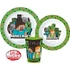Minecraft Creeper étkészlet, micro műanyag szett, pohárral 260 ml