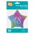 Szivárvány Happy Birthday 18 Rainbow csillag fólia lufi 44 cm