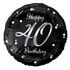 Happy Birthday 40 B&C Silver fólia lufi 36 cm