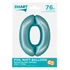 Kék 0-ás Light Blue Mat szám fólia lufi 76 cm