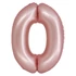 Rózsaszín 0-ás Light Pink Mat szám fólia lufi 76 cm