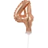 Rose Gold 4-es szám fólia lufi tortára 13 cm