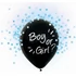 Boy or Girl, Kék konfettivel töltött léggömb, lufi 4 db-os 12 inch (30 cm)