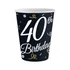 Happy Birthday 40 B&C papír pohár 6 db-os 200 ml
