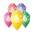 Happy Birthday 6 Star léggömb, lufi 5 db-os 13 inch (33 cm)