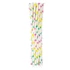 Színes Colorful Dots papír szívószál 12 db-os