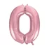 Rózsaszín Light Pink 0-ás szám fólia lufi 92 cm