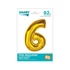 Arany 6-os Gold szám fólia lufi 92 cm