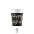 Happy Birthday Elegant papír pohár 8 db-os 200 ml FSC