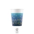 Happy Birthday Golden Blue papír pohár 8 db-os 200 ml FSC