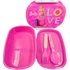 Barbie Love szendvicsdoboz + evőeszköz szett